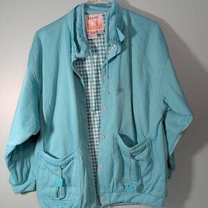 Learsi One Size Fits All Woman's Button Up Sweater‎ Jacket Light Blue
